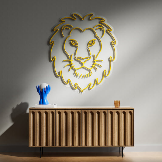 Lion Neon Sign for Bedroom Gaming Room Office Decor