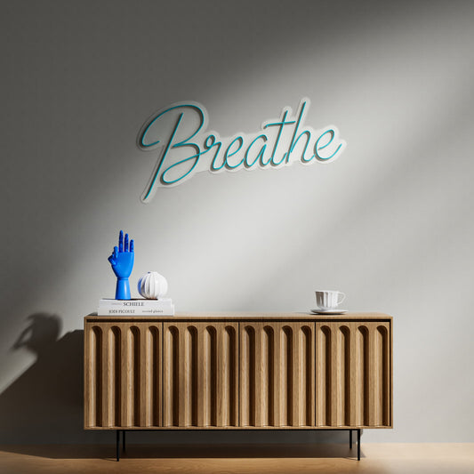 Breathe LED Neon Sign for Yoga Meditation Bedroom Relax