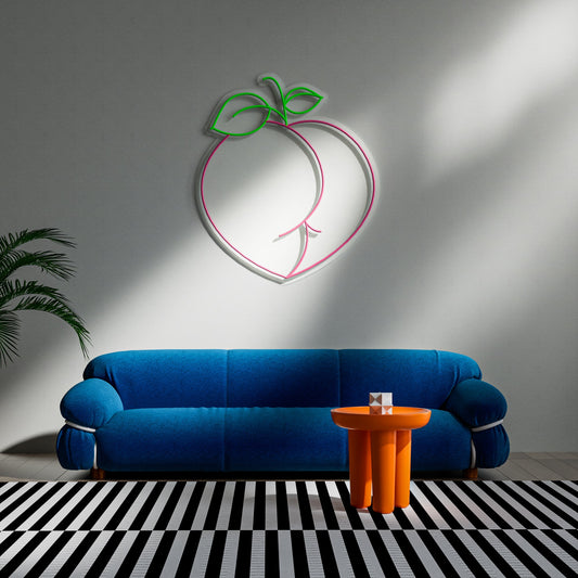 Peach Neon Sign for Kitchen Dining Bedroom Sweet Decor