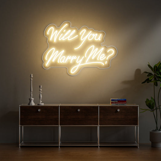 Will You Marry Me Neon Sign Romantic Proposal Wedding