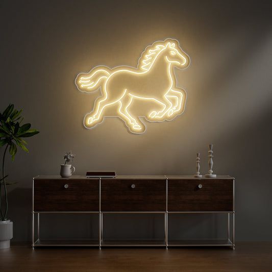 Horse Neon Sign for Equestrian Home Office Club Decor