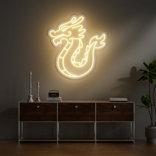 Dragon Neon Sign for Game Room Kids Bedroom Fantasy Decor Asian Motif