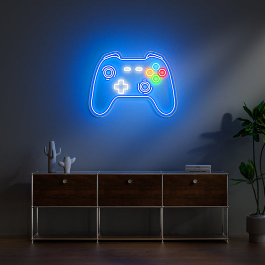 Gamer Gamepad Shaped Neon Sign for Gaming Room Stream Setup Decor