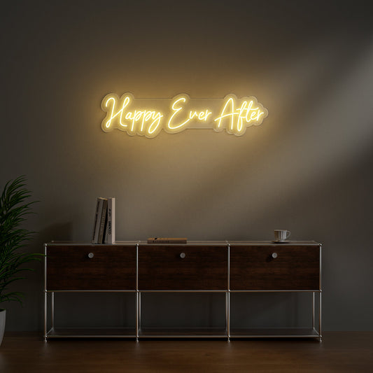 Happy Ever After Neon Sign for Wedding Romantic Home Decor Fairytale Gift