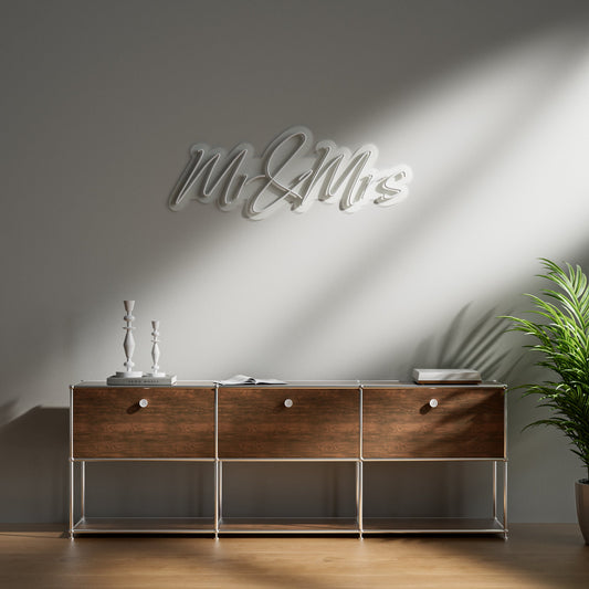 Mr&Mrs Neon Sign for Wedding Decor Anniversary Gift Romantic Home Accent