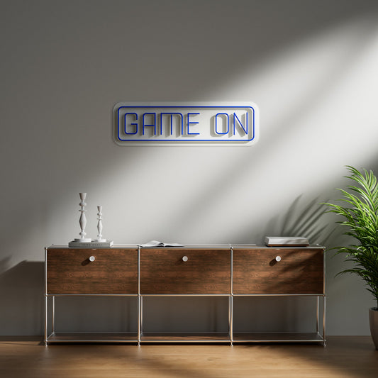 Game On Neon Sign for Gaming Room Esports Setup Streamer Background