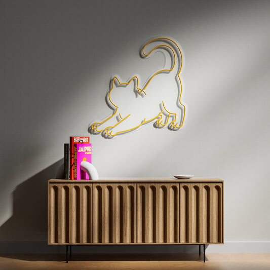 Cat Neon Sign for Pet Shop Home Decor Feline themed room