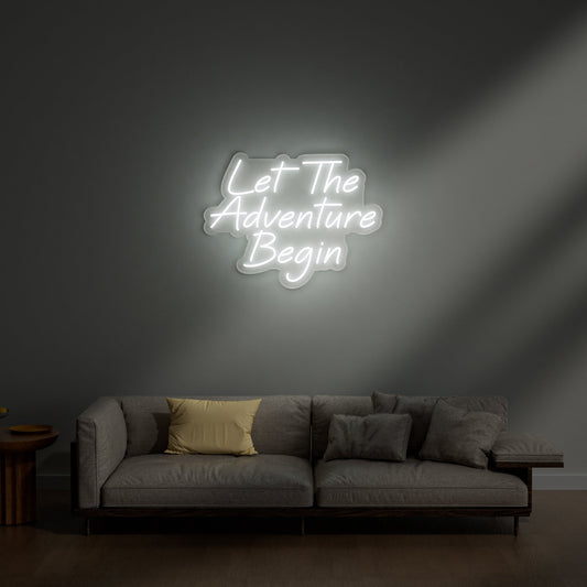 Let The Adventure Begin Neon Sign for Home Office Travel Decor New Beginnings Gift