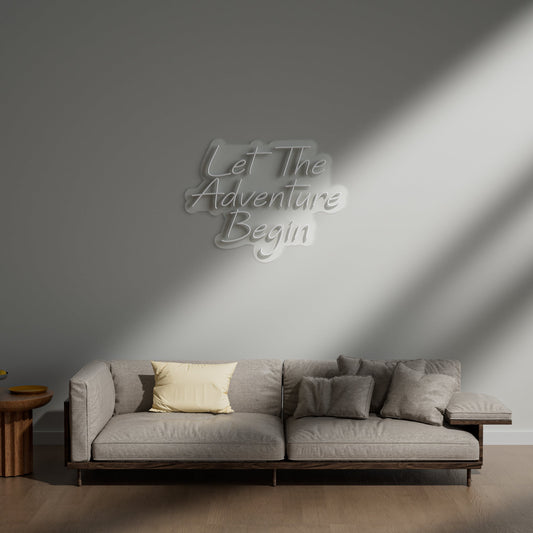 Let The Adventure Begin Neon Sign for Home Office Travel Decor New Beginnings Gift