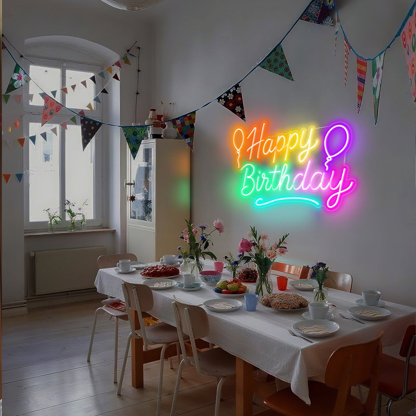 Happy Birthday Neon Sign for Party Backdrop Custom Gift