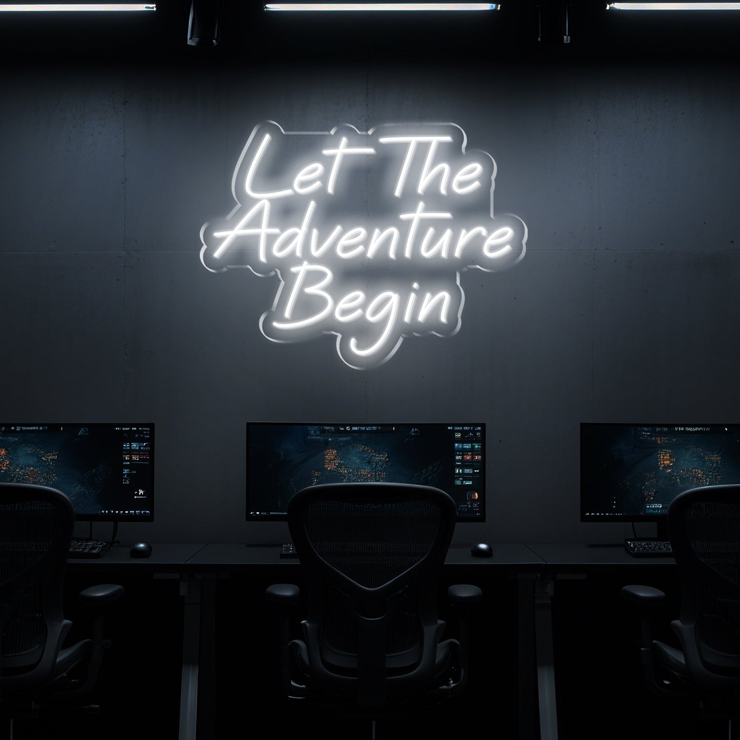 Let The Adventure Begin Neon Sign for Home Office Travel Decor New Beginnings Gift