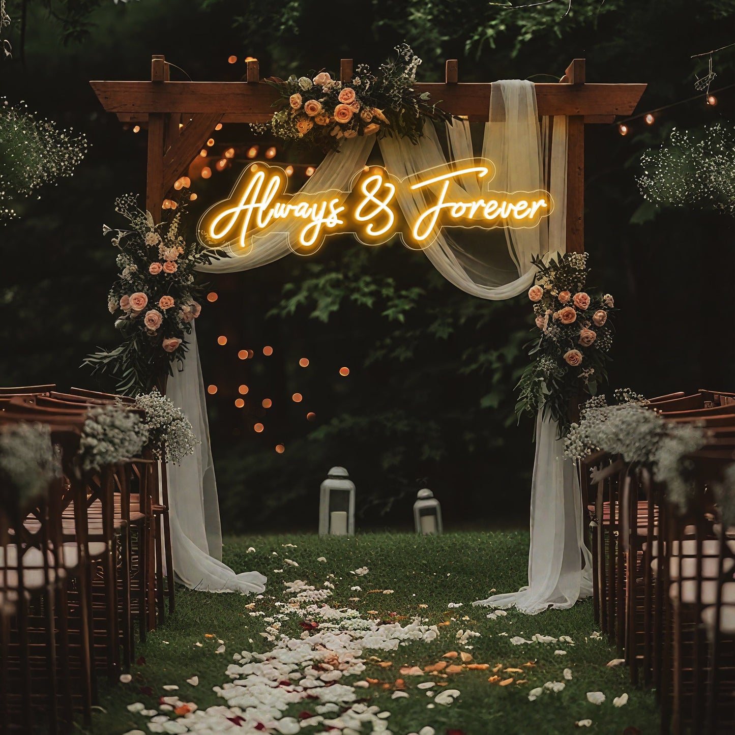 Always & Forever Neon Sign for Wedding Anniversary Romantic Home Decor