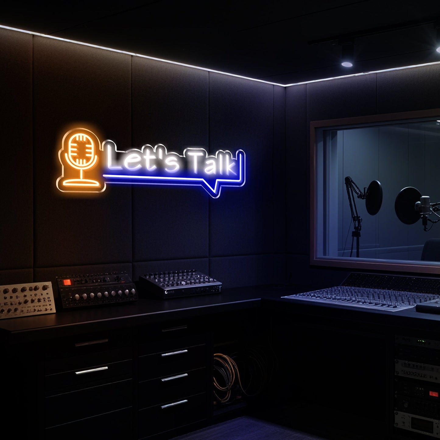 Let's Talk Neon Sign for Office Therapy Room Cafe Conversation Space