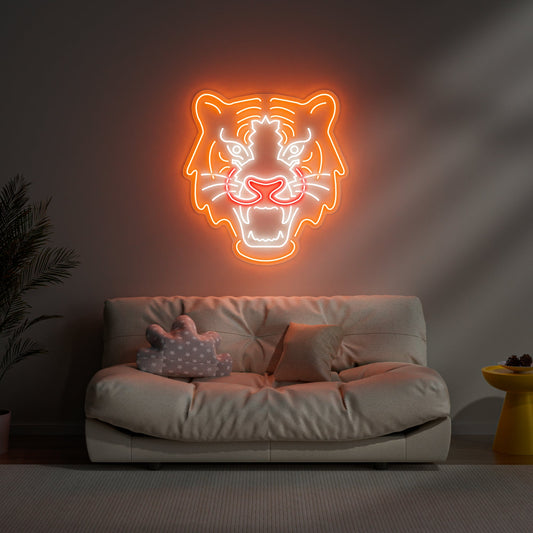 Tiger Neon Sign for Gaming Room Bar Shop Decor