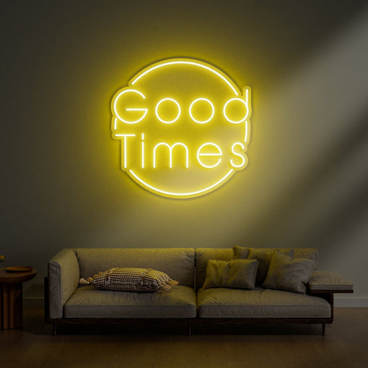 Good Times Neon Sign for Party Home Bar Game Room Celebration Decor