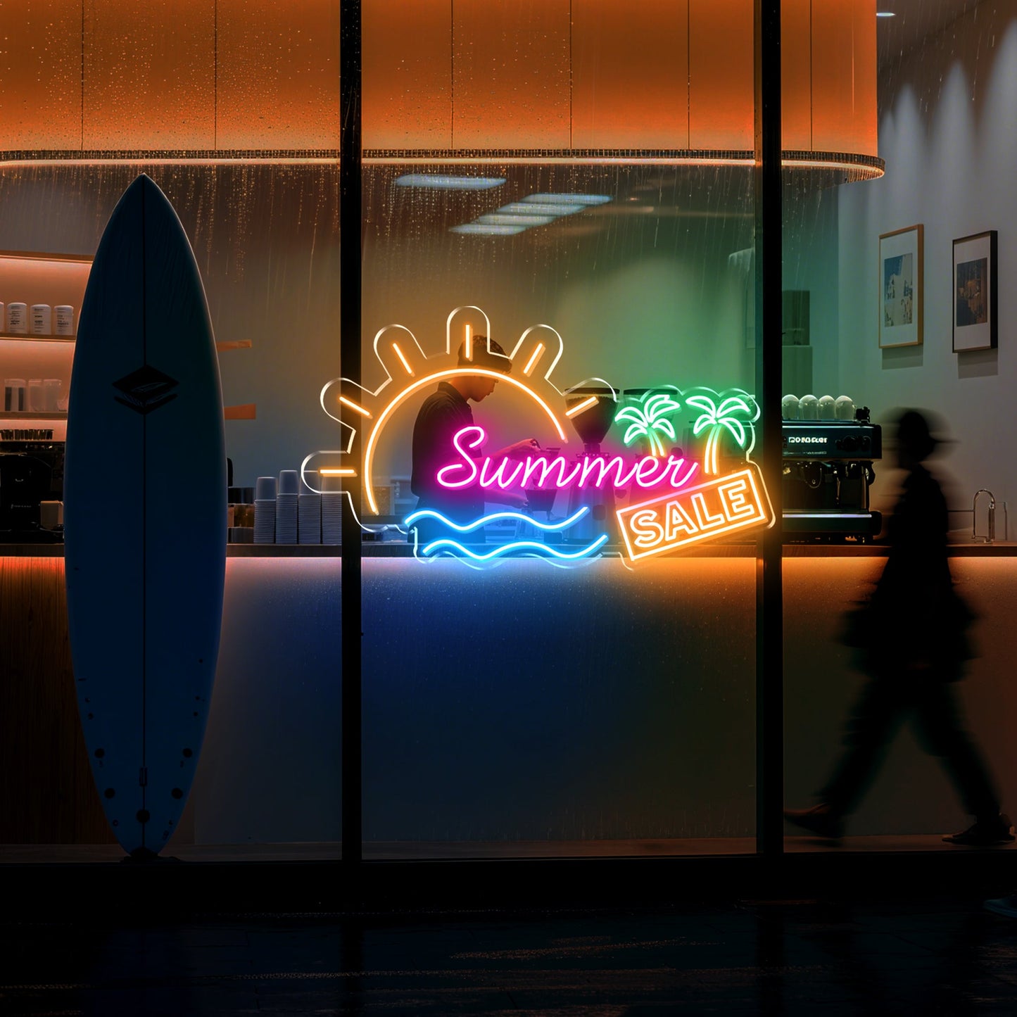 Summer Sale Neon Sign for Retail Store Shop Window Seasonal Promotion
