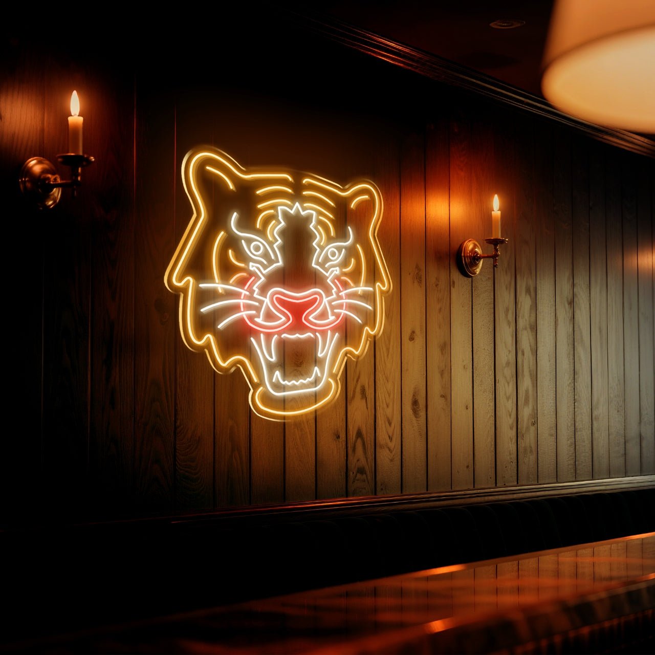 Tiger Neon Sign for Gaming Room Bar Shop Decor