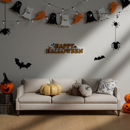 Happy Halloween Neon Sign for Window Home Party Spooky Season Decor