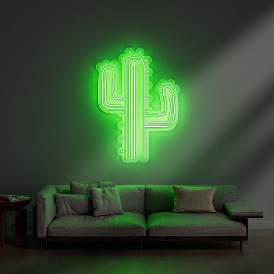 Cactus Neon Sign for Boho Living Room Bedroom Office Trendy Decor