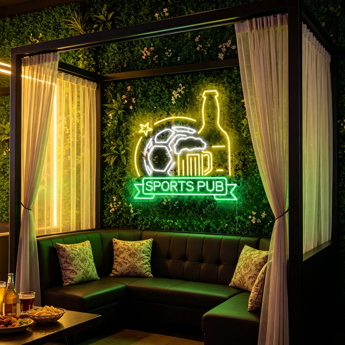 Football Beer Sports Pub Neon Sign