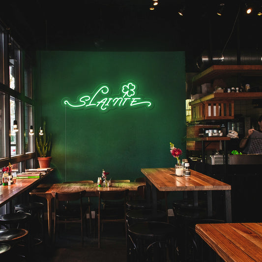 St Patrick’s Day Slainte Neon Sign for Home Decoration