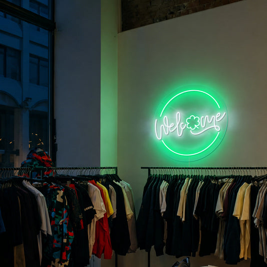 St. Patrick's Day Welcome Neon Sign Festive LED Door Decor