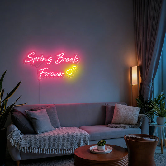 Spring Break Forever Neon Sign Vibrant Party LED Decor