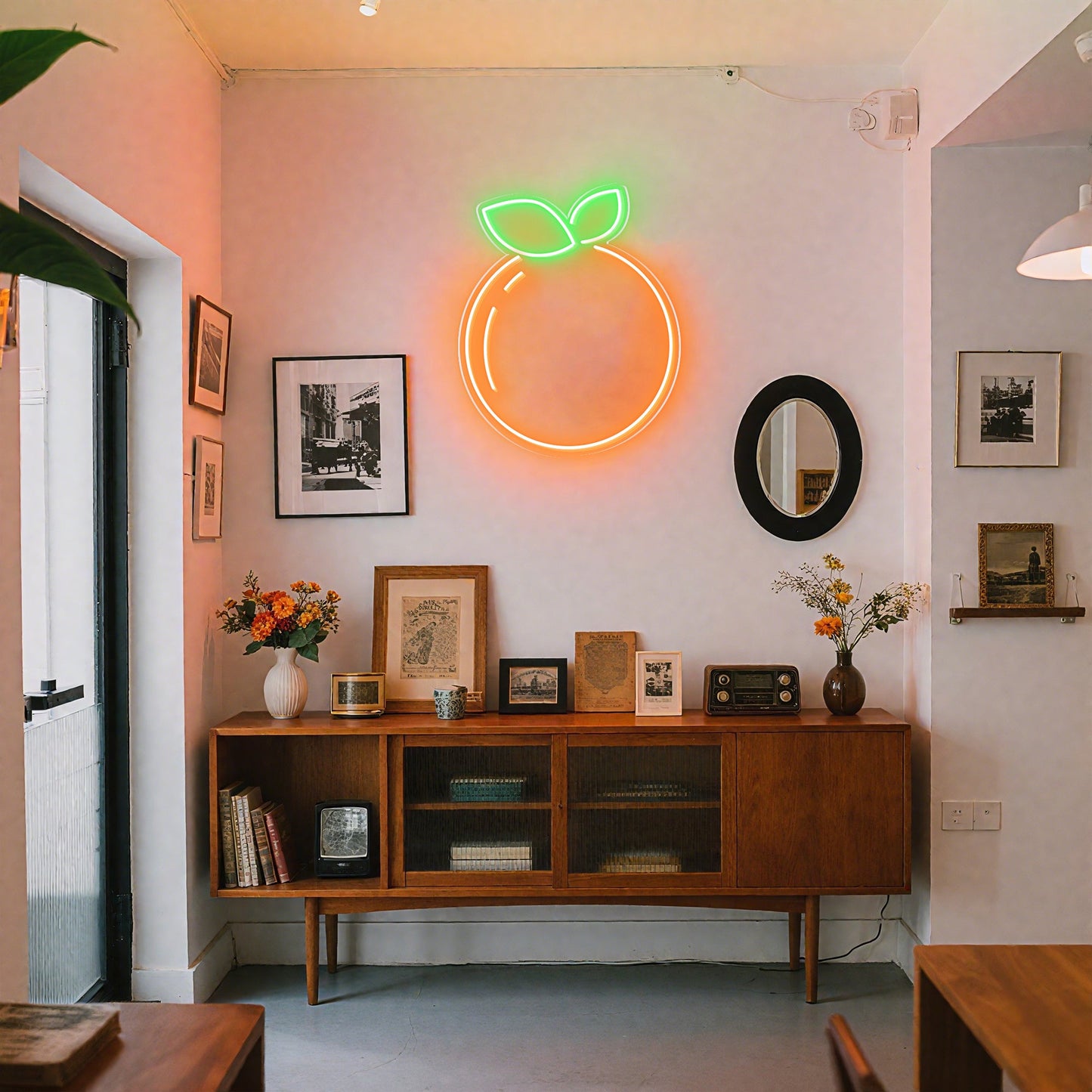 Orange Neon Sign for Kitchen Dining Juice Bar Breakfast Decor