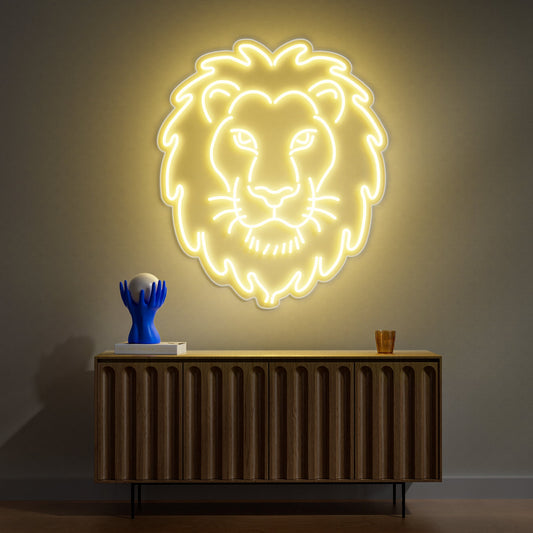 Lion Neon Sign for Bedroom Gaming Room Office Decor