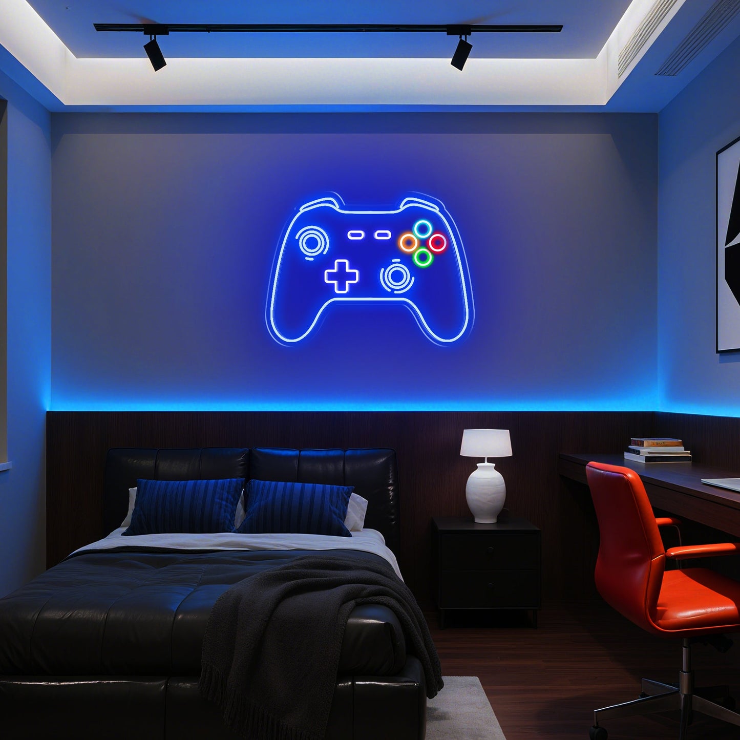 Gamer Gamepad Shaped Neon Sign for Gaming Room Stream Setup Decor
