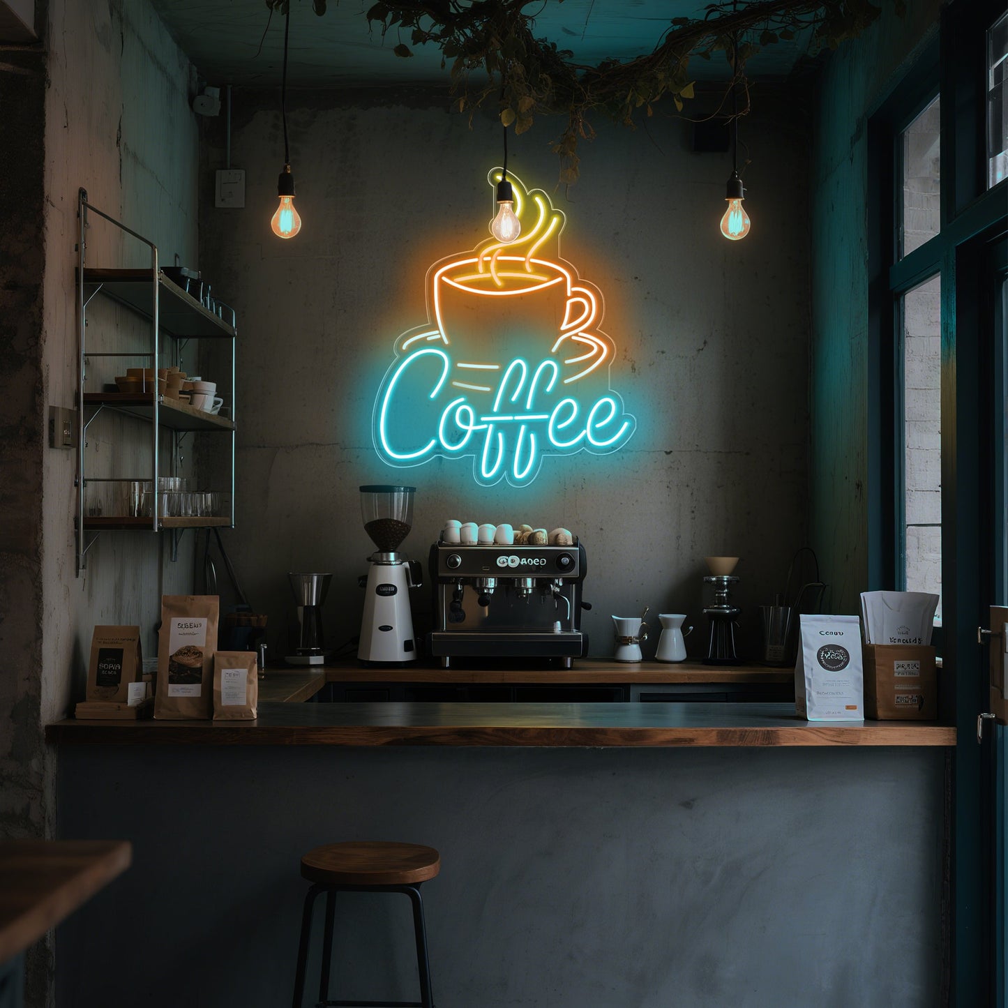 Coffee Neon Sign for Cafe Restaurant Home Coffee Bar Decor