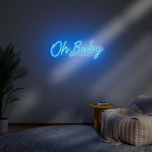 Oh Baby Neon Sign for Baby Shower Nursery Gender Reveal Party Decor
