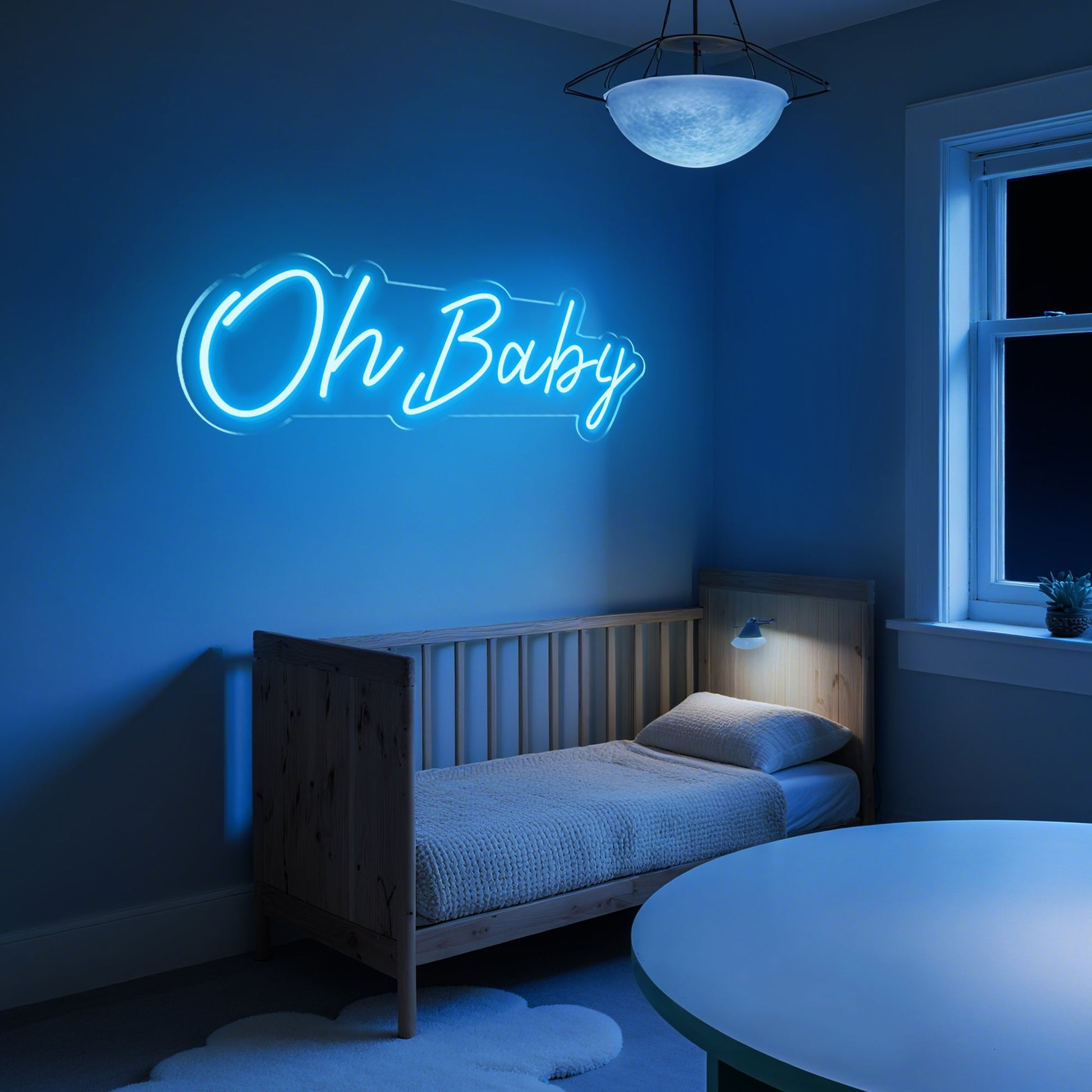 Oh Baby Neon Sign for Baby Shower Nursery Gender Reveal Party Decor
