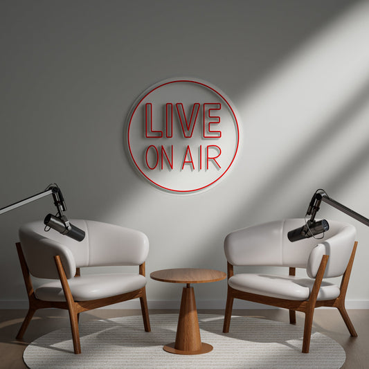 Live On Air Neon Sign for Streaming Studio Podcast Room Gamer Setup Twitch
