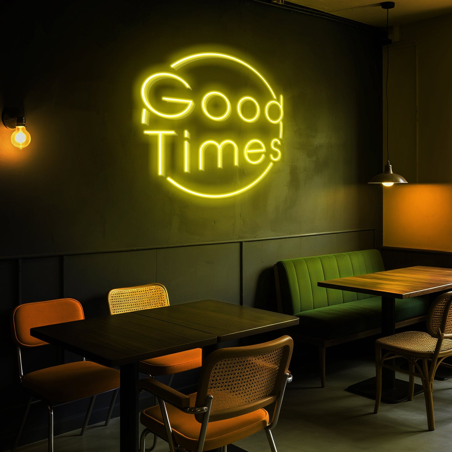 Good Times Neon Sign for Party Home Bar Game Room Celebration Decor