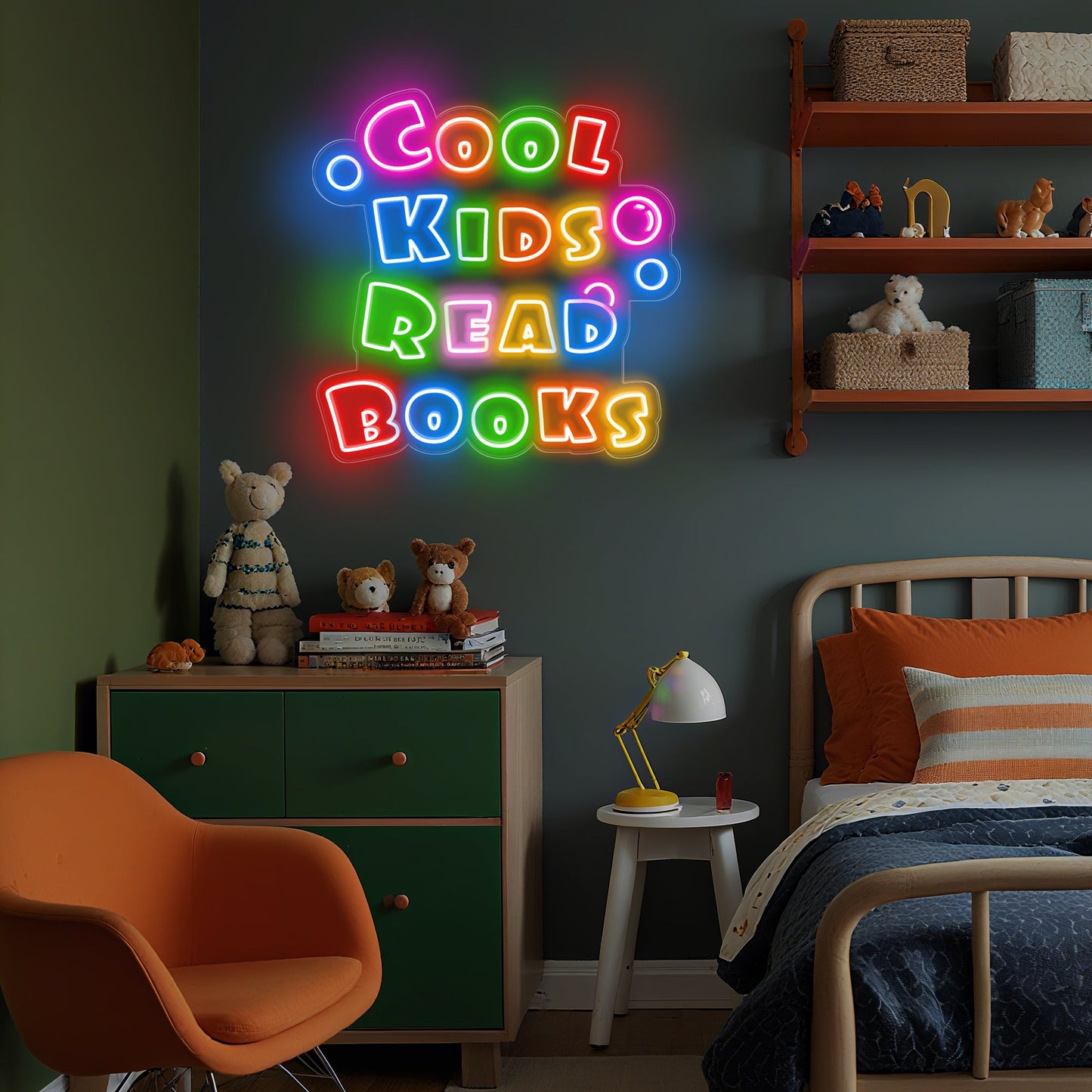 Cool Kids Read Books Neon Sign for Kids Room Library Educational Decor