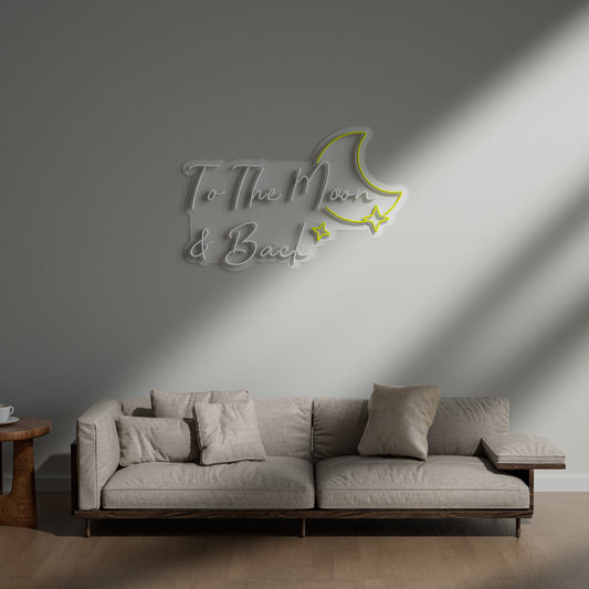 To The Moon & Back Neon Sign for Nursery Bedroom Romantic Home Decor