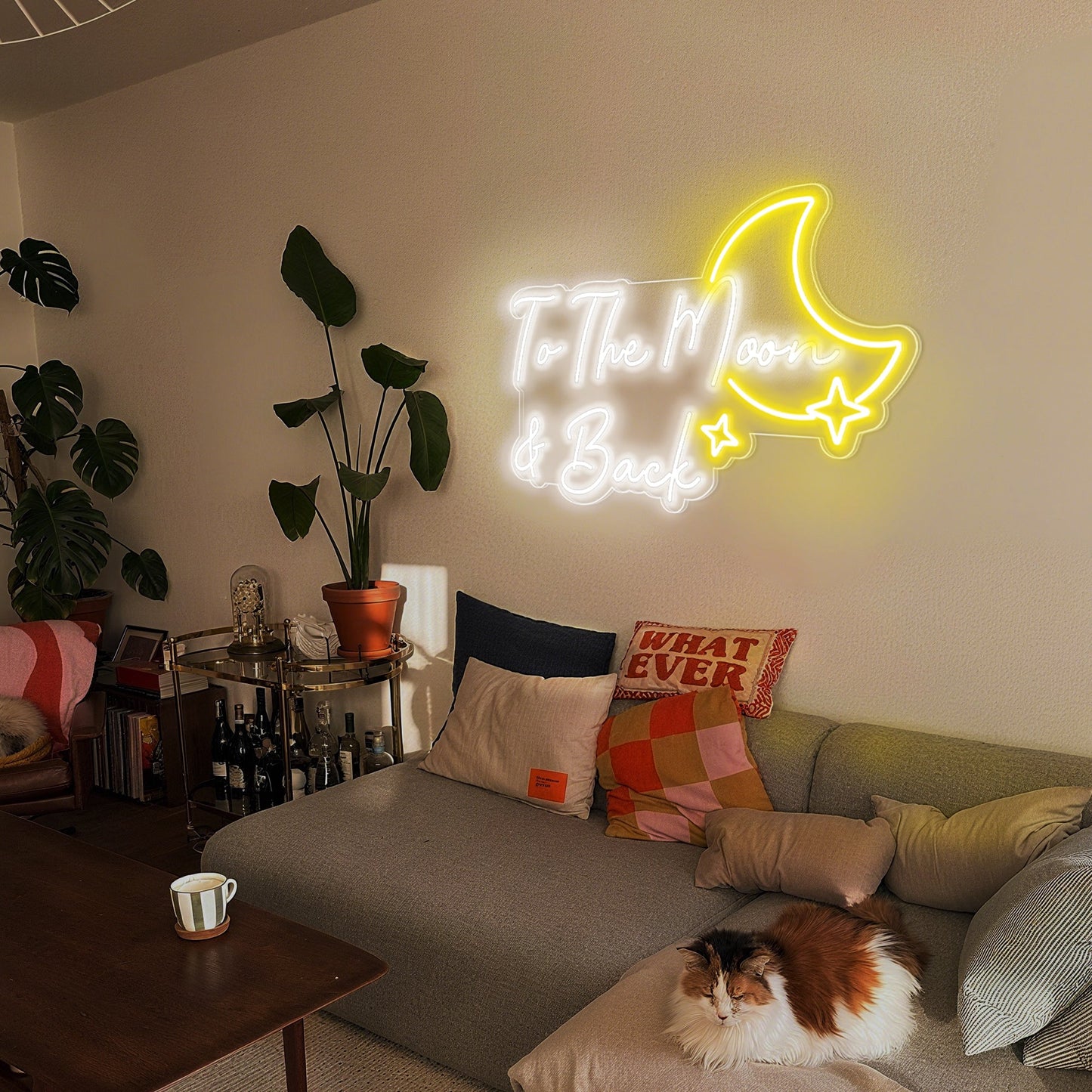 To The Moon & Back Neon Sign for Nursery Bedroom Romantic Home Decor