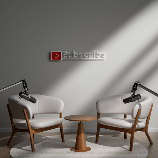 Subscribe Neon Sign for YouTube Twitch Streamer Podcast Content Creator