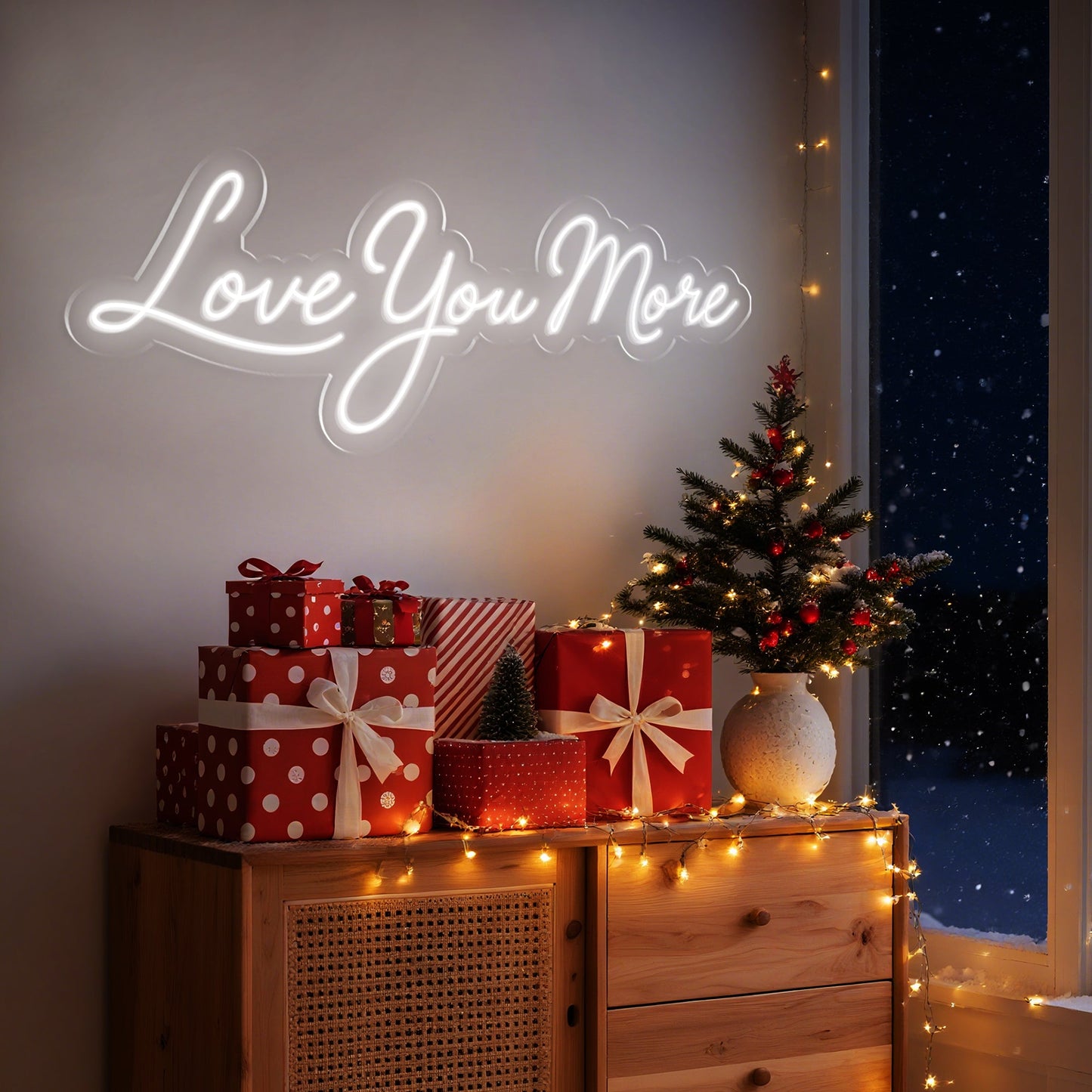 Love You More Neon Sign Romantic Bedroom Living Room Decor Gift