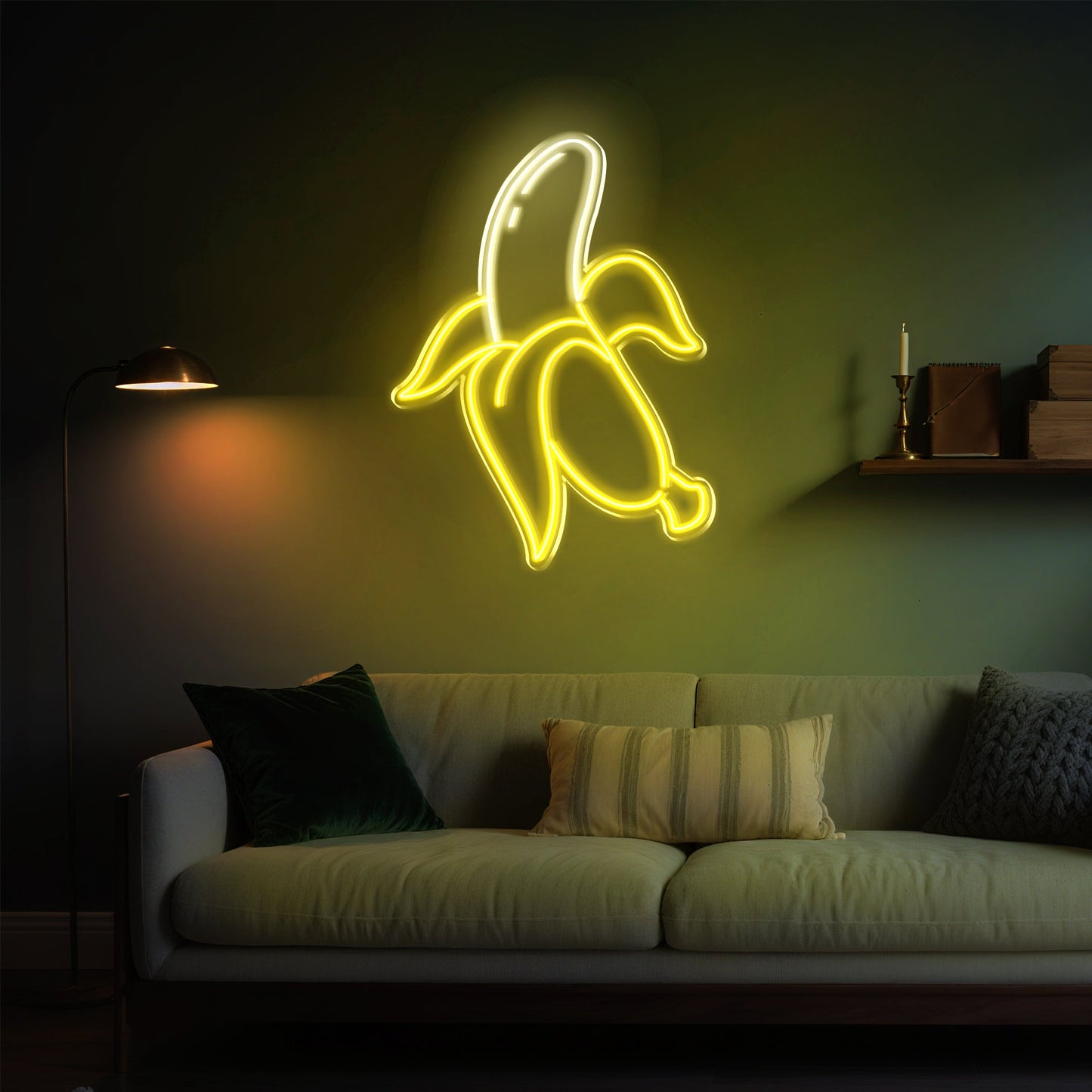 Banana Neon Sign for Kitchen Dining Room Pop Art Decor