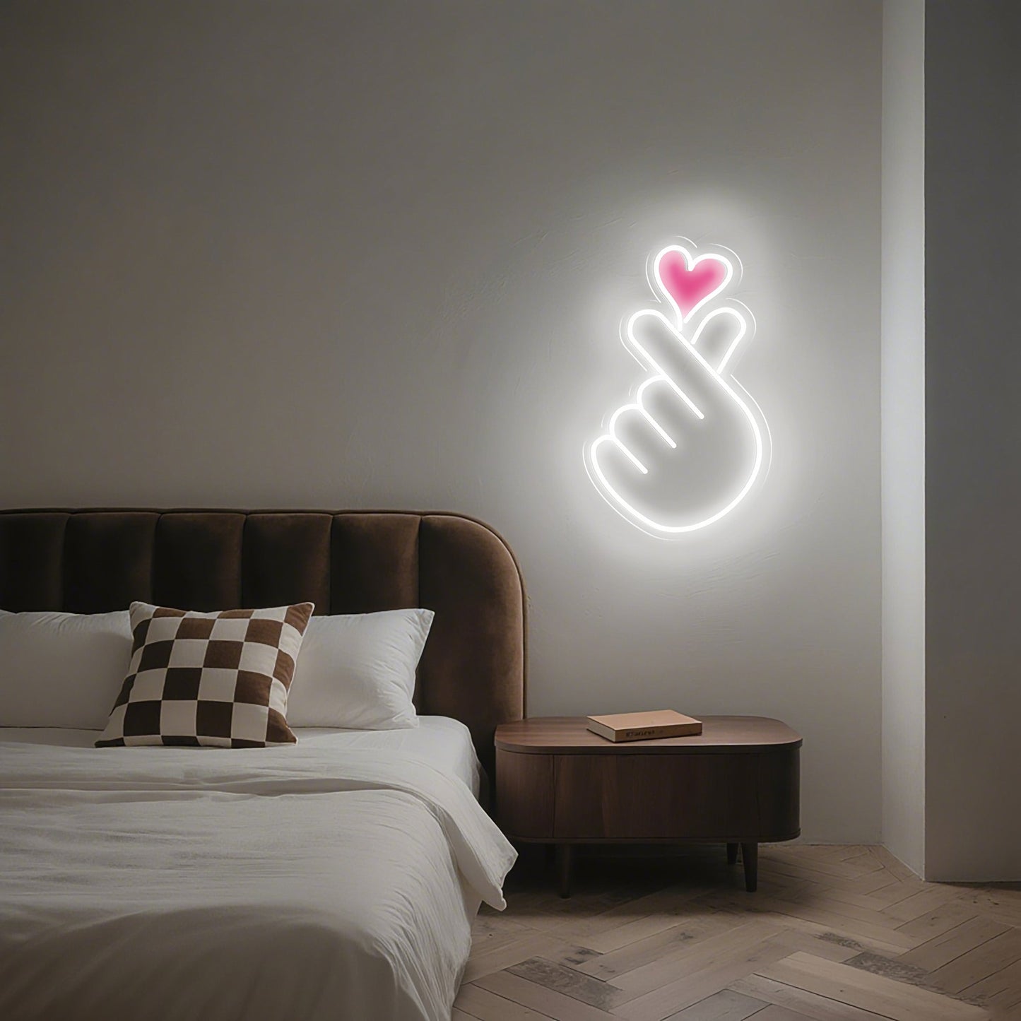 K-Pop Finger Heart Neon Sign for Fan Room Bedroom Decor Best Gift