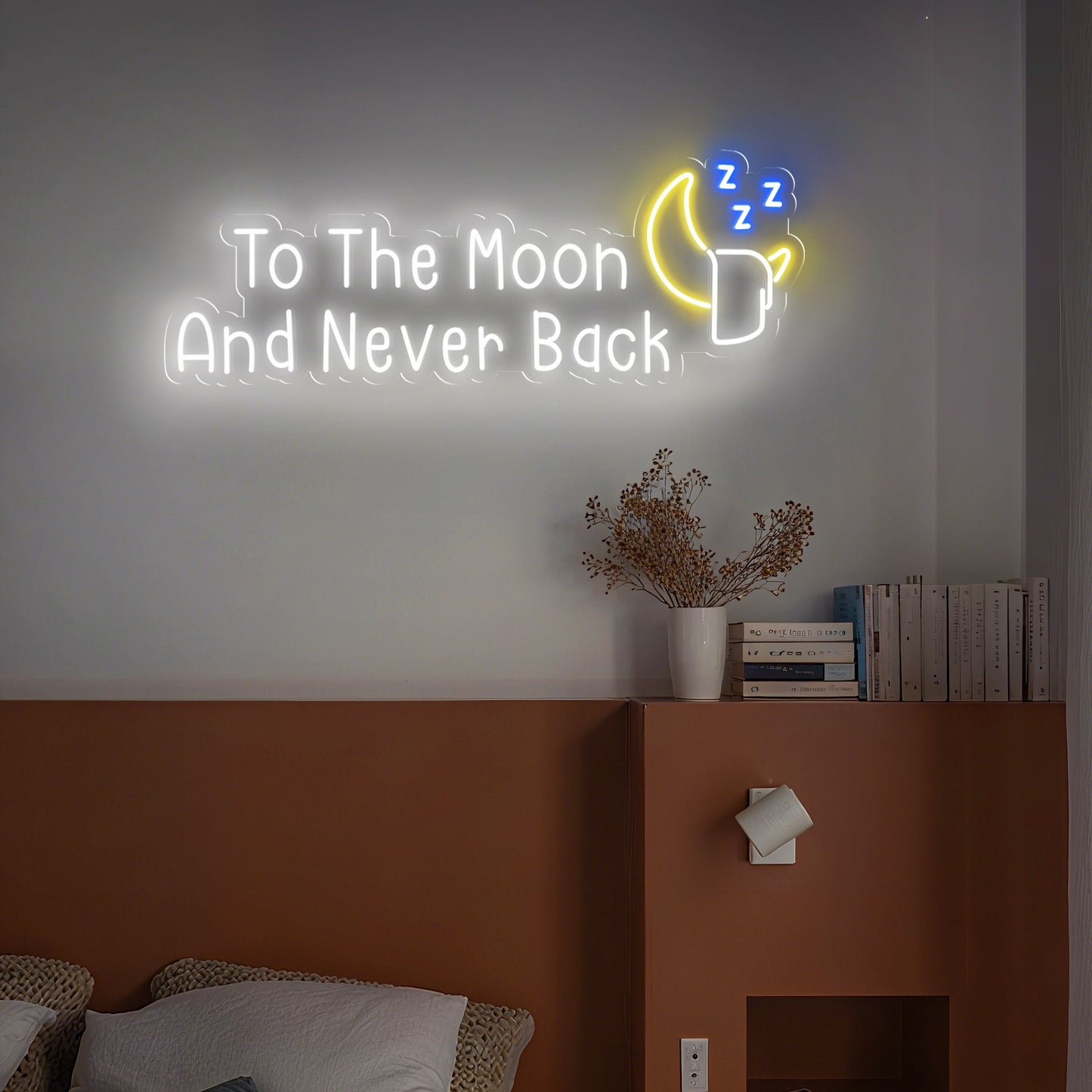 To The Moon And Never Back Neon Sign Romantic Night Sky Decor