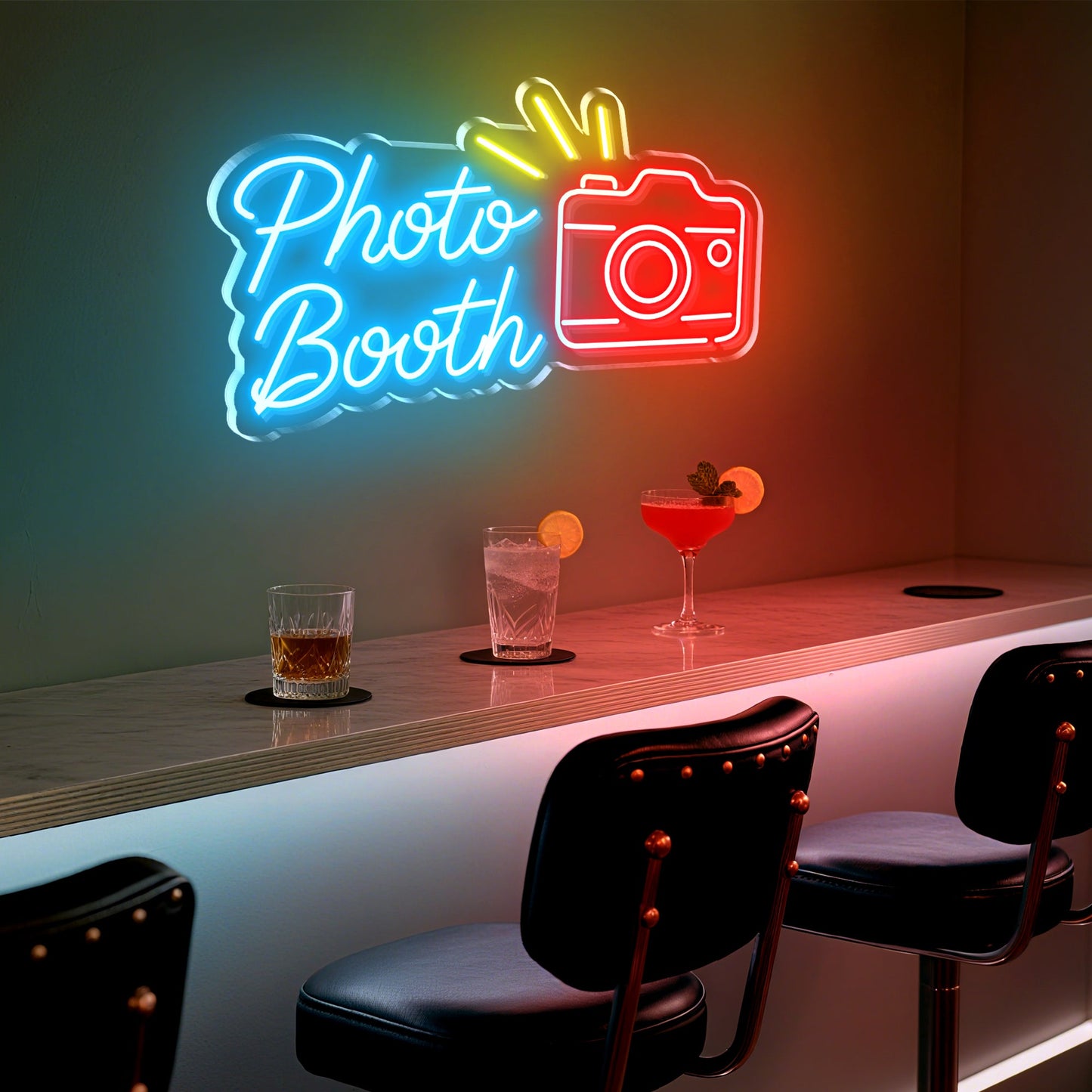 Photo Booth Neon Sign for Wedding Party Event Birthday Decor Prop
