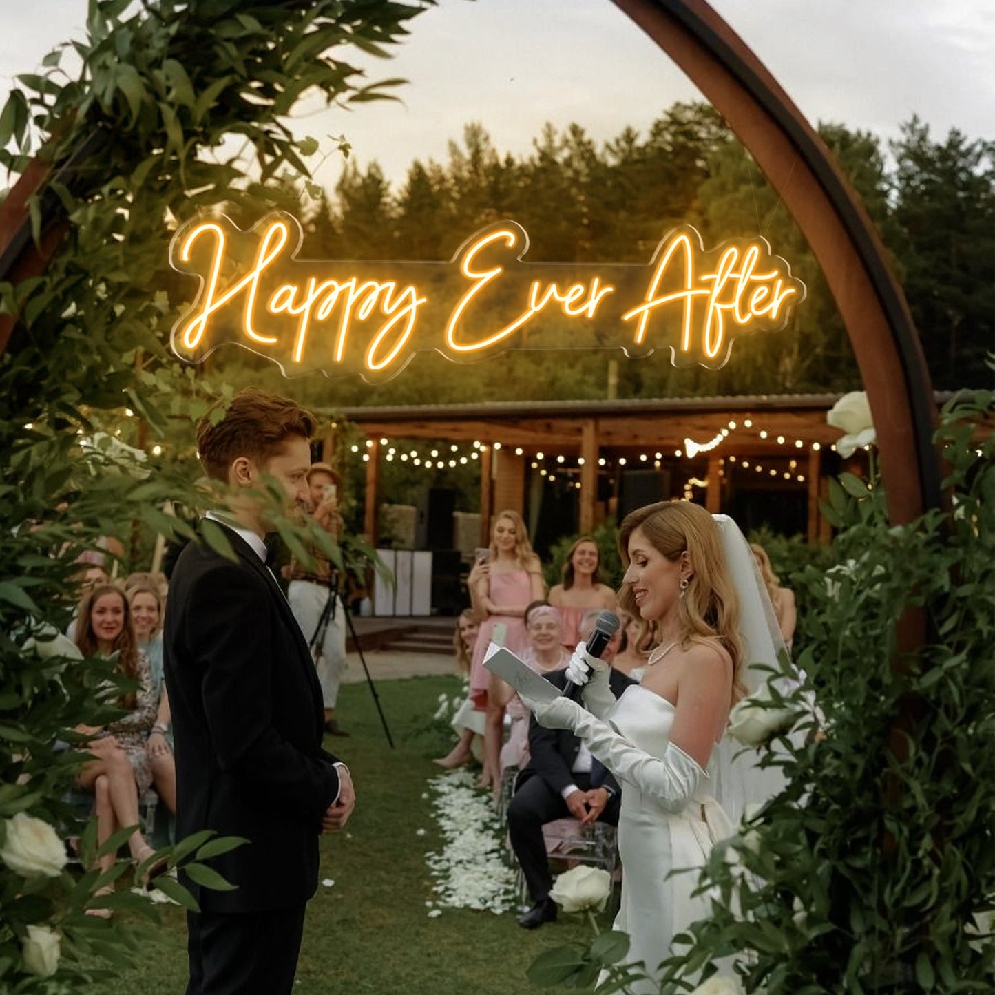 Happy Ever After Neon Sign for Wedding Romantic Home Decor Fairytale Gift