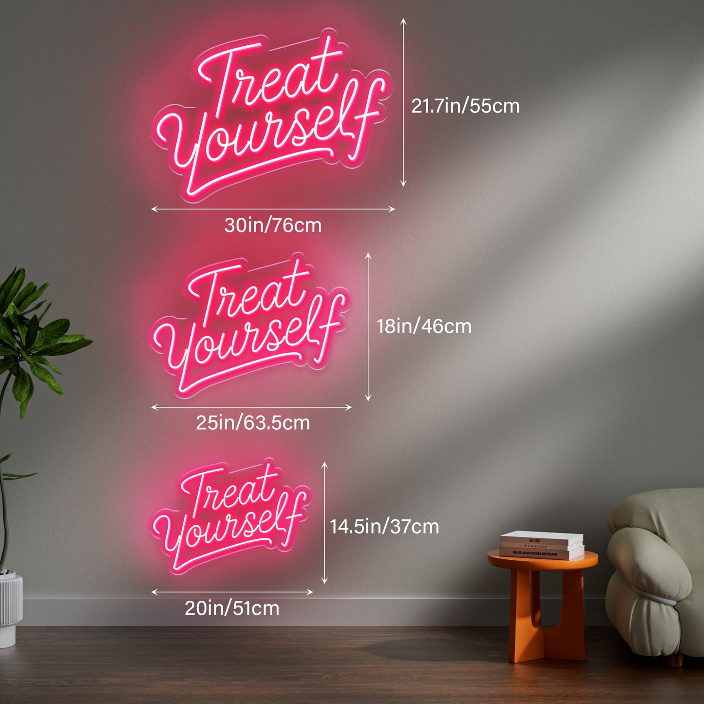 Treat Yourself Neon Sign for Bedroom Bathroom Relaxation Decor
