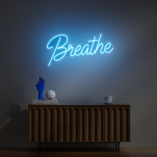Breathe LED Neon Sign for Yoga Meditation Bedroom Relax