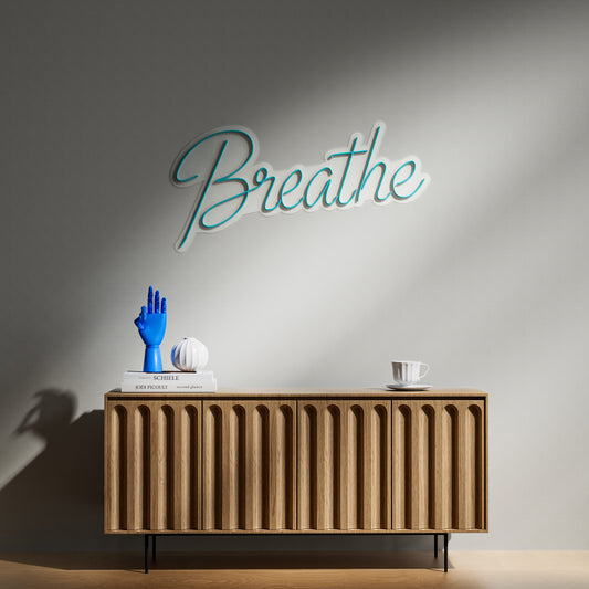 Breathe LED Neon Sign for Yoga Meditation Bedroom Relax