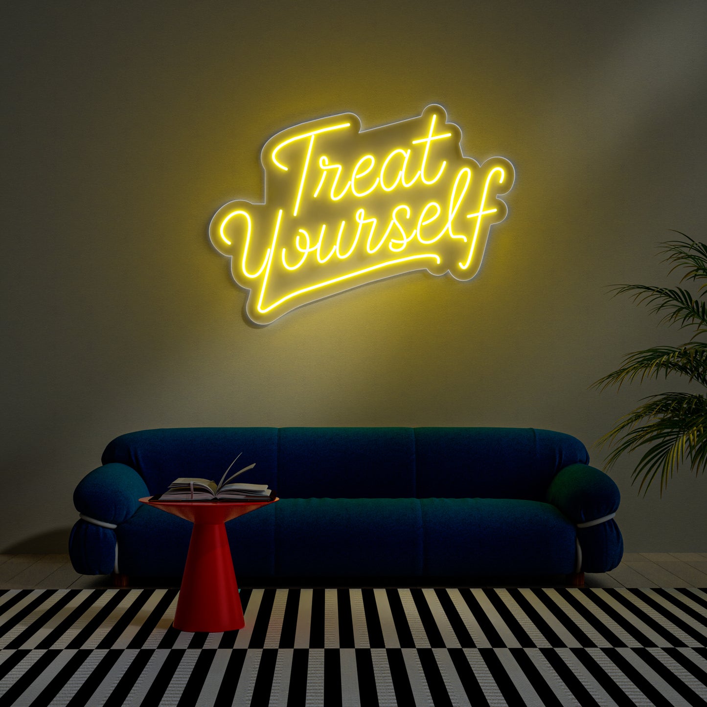 Treat Yourself Neon Sign for Bedroom Bathroom Relaxation Decor