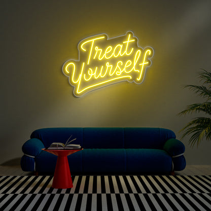 Treat Yourself Neon Sign for Bedroom Bathroom Relaxation Decor